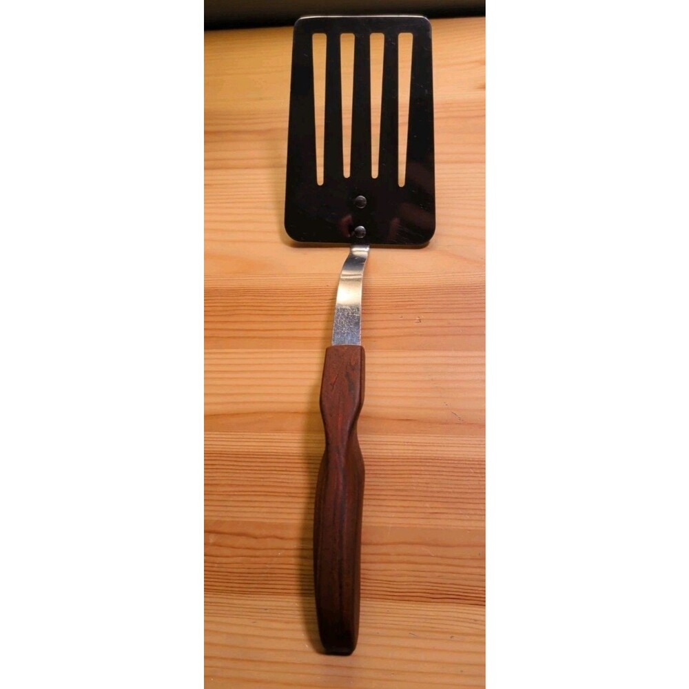 Cutco Slotted Spatula Flipper Turner Brown Ergonomic Handle 12" No. 16 Vintage